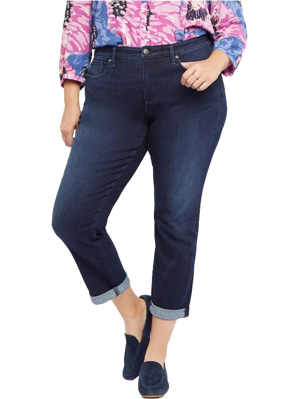 Plus Size Women Wear Plus Margot Womens Cuffed Denim Skinny Jeans