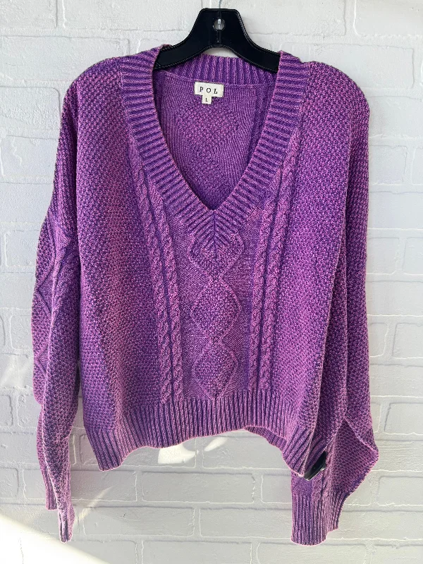 Sweater By Pol In Purple, Size: L