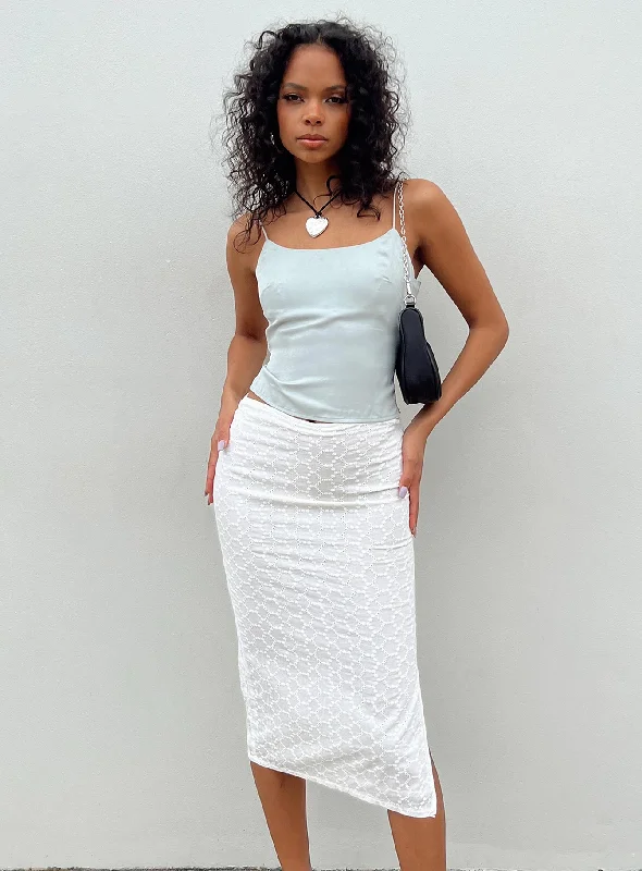 Affordable Women's Apparel Cuatro Midi Skirt White