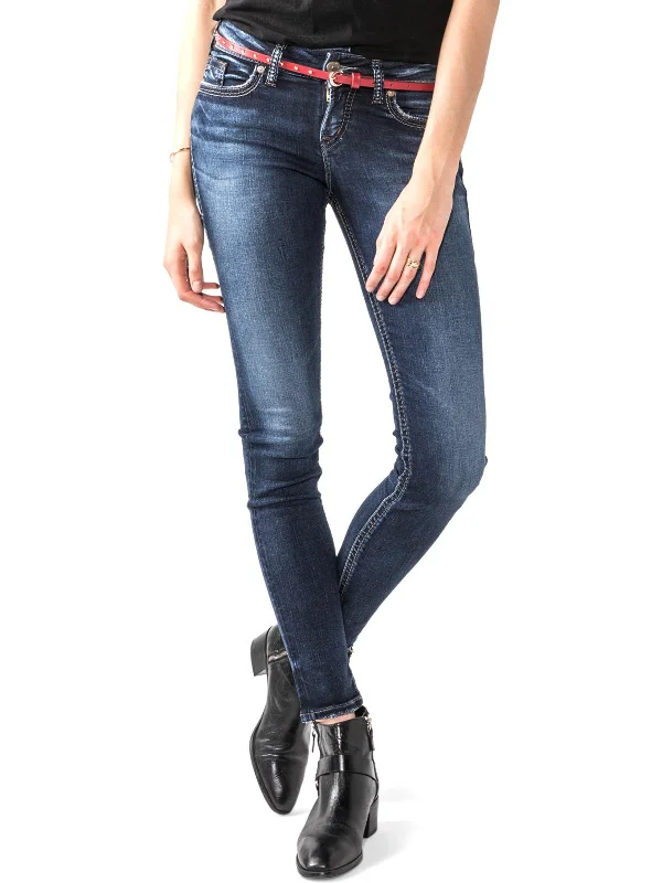 Easygoing Women's Style Suki Womens Denim Mid-Rise Skinny Jeans