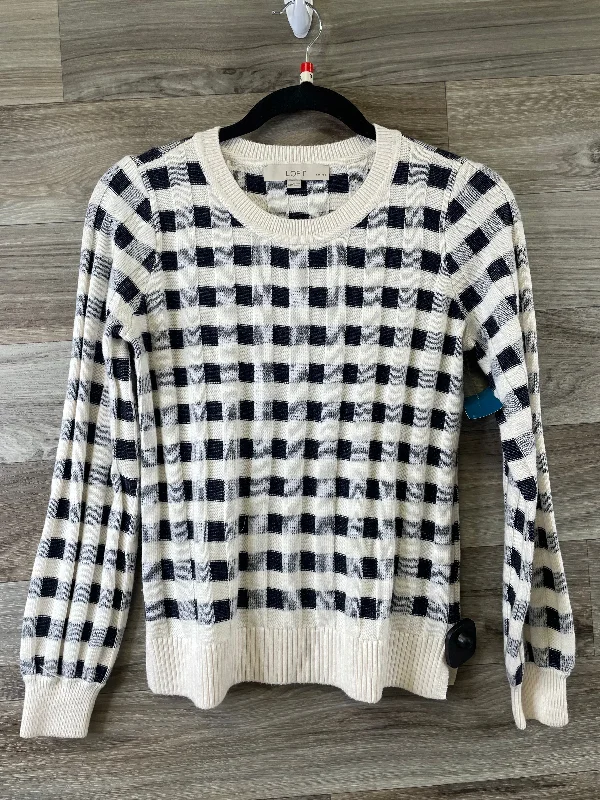 Sweater By Loft In Blue & Cream, Size: Xsp