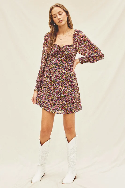 New Arrival Discount Indigo Ditsy Sweetheart Mini Dress