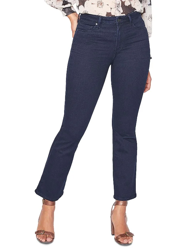 Women's Comfortable Lounge Outfit Claudine Womens High Rise Dark Wash Flared Jeans