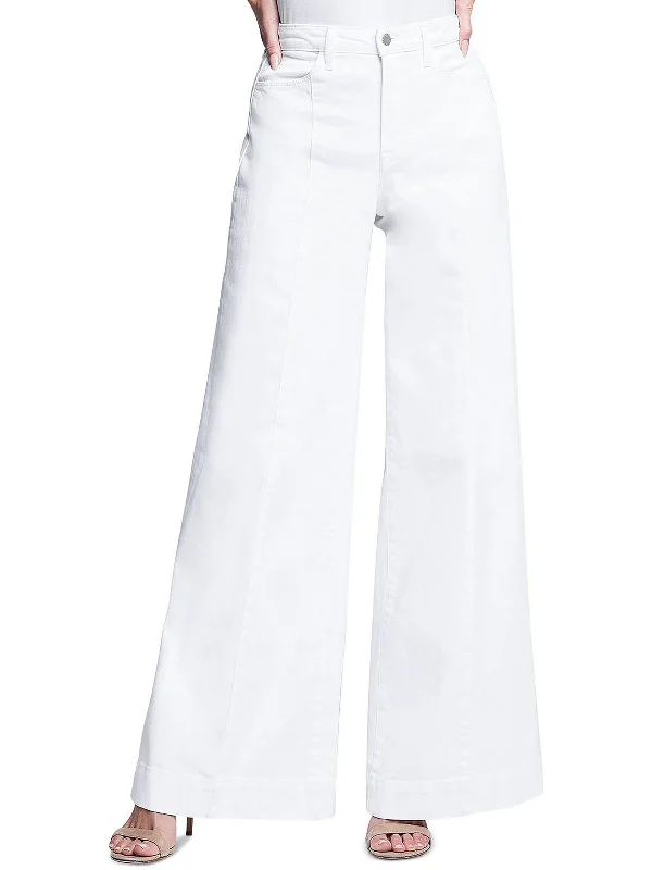 Stylish Women's Outfit Sandy Womens High Rise Trouser Wide Leg Jeans