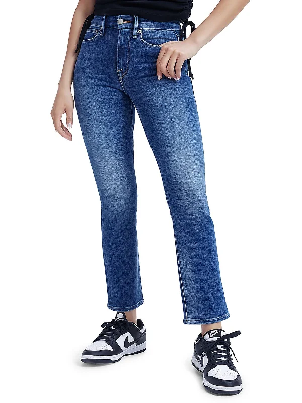 New Arrival Discounts Womens Denim Distressed Straight Leg Jeans