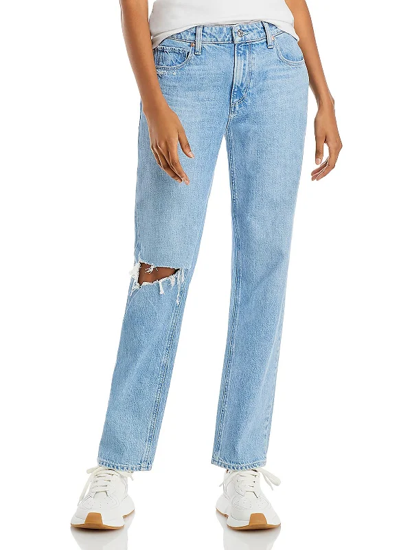 Online Boutique Clothing Womens High Rise Distressed Straight Leg Jeans