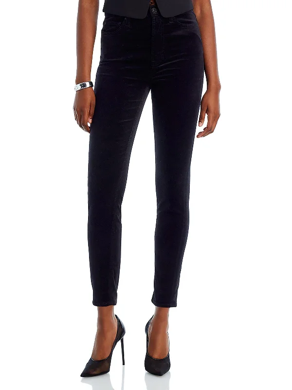 Women's Clothing Online Sale Womens Velvet High Rise Skinny Jeans