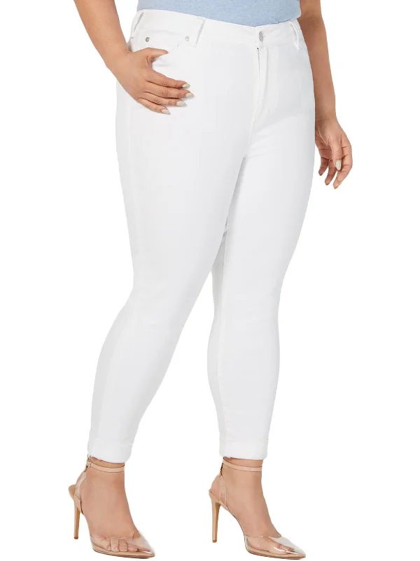 Flash Sales Today Plus Womens High Rise Rolled Skinny Jeans