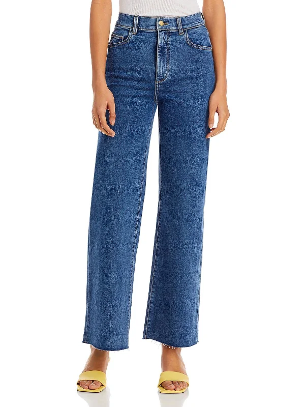 Flash Sales This Week Keys Hepburn Womens High Rise Medium Wash Wide Leg Jeans