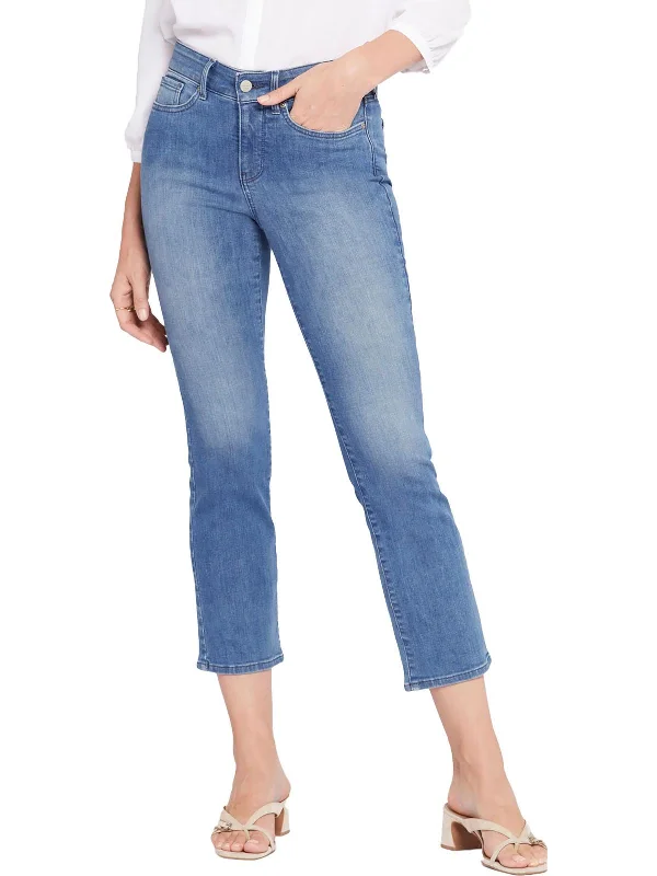 Women's Clothes And Garments Marilyn Womens Mid-Rise Ankle Straight Leg Jeans