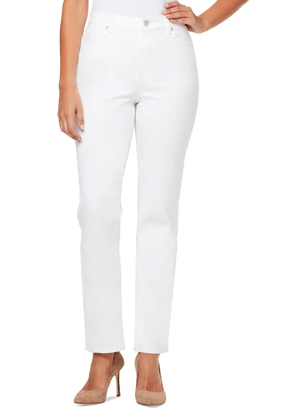 Affordable Women's Attire Petites Womens Ankle Slimming Straight Leg Jeans