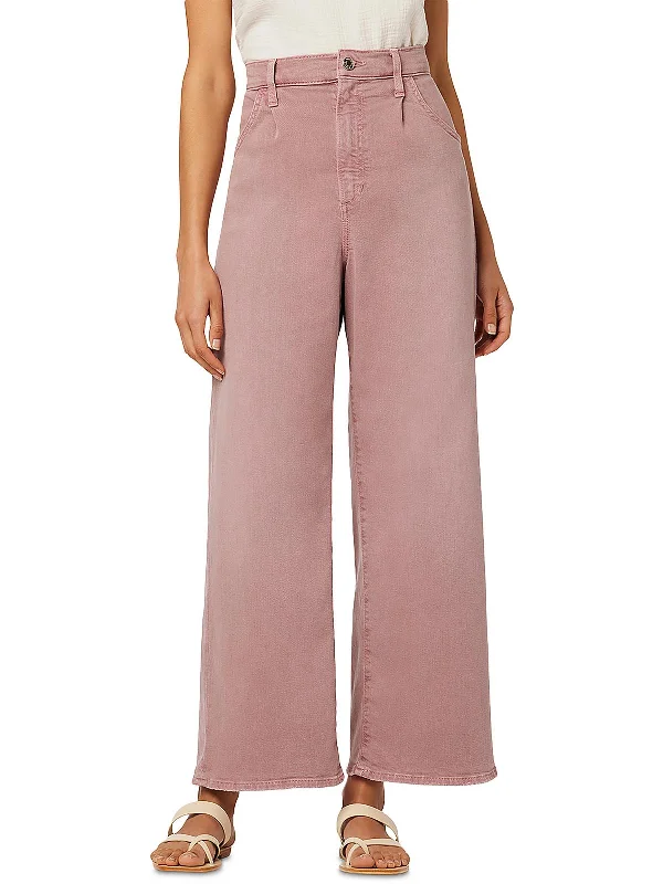 Online Boutiques Womens High Rise Pleated Wide Leg Jeans