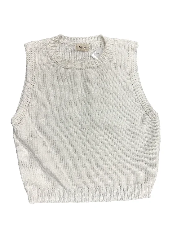 Sweater Short Sleeve By Ee Some In White, Size: L