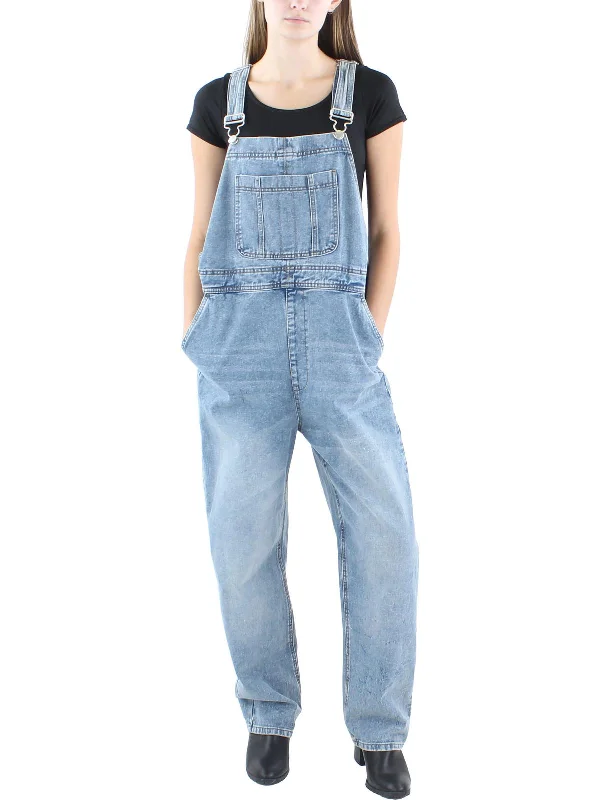 Fashion Women's Clothing Kyra Womens Pocket Denim Overall Jeans