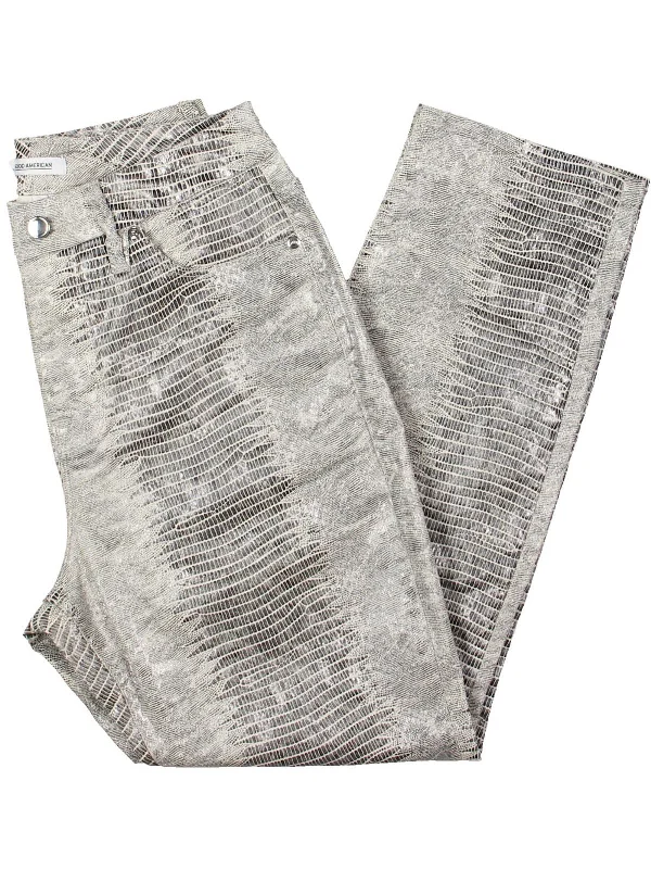 Exclusive Women's Fashion Collection Womens Snake Print Cotton Straight Leg Jeans