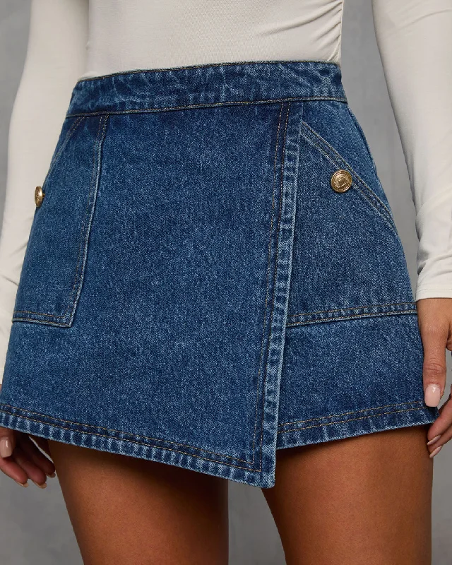 Online Boutique Clothing Fiona Denim Mini Skort