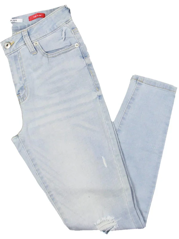 Women's Plus-Size Garments Juniors Womens Destroyed Denim Skinny Jeans