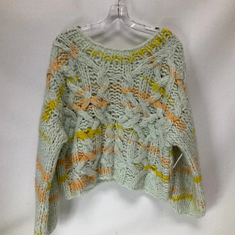 Sweater By Anthropologie In Green & Orange, Size: S