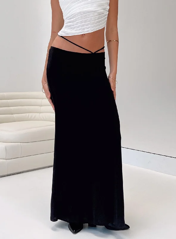 Affordable Trendy Clothes For Women Maisie Maxi Skirt Black