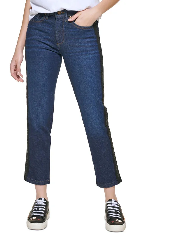 Weekend Sale Womens High Rise Dark Wash Straight Leg Jeans