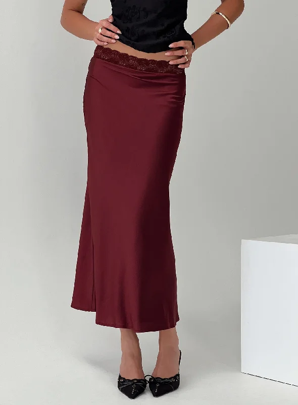 Comfortable Casual Women's Clothing The Charmaine Maxi Skirt Burgundy