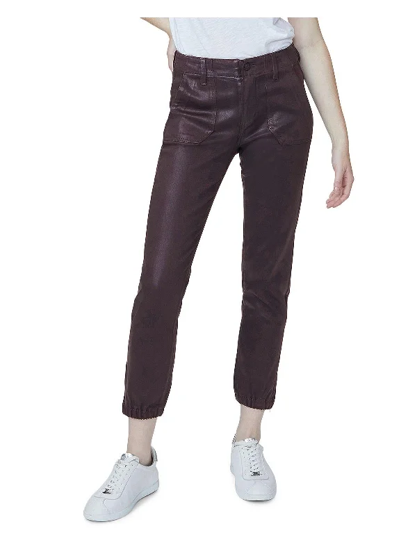 Trendy Online Boutiques Mayslie Womens Coated High Rise Jogger Jeans