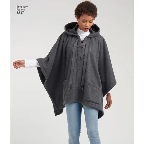 Women's Vintage-Inspired Clothing Simplicity Ponchos S8517