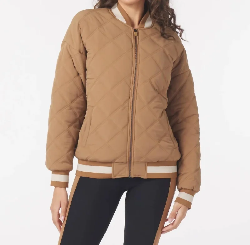 Big Sale Event Varsity Jacket In Almond/oatmilk