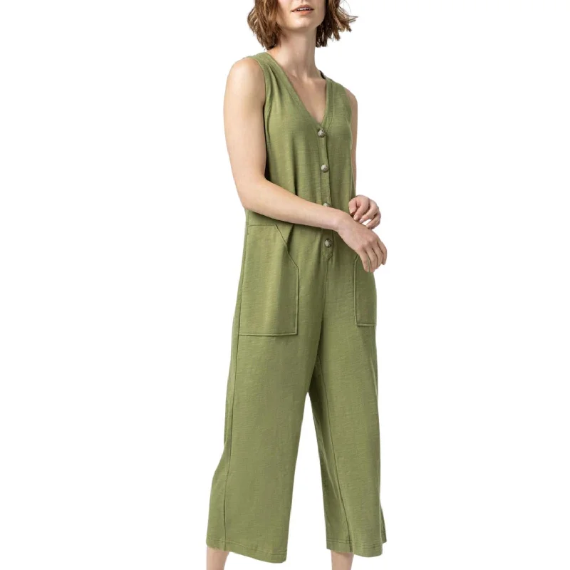 Women's Professional Apparel Sleeveless Jumpsuit In Dill