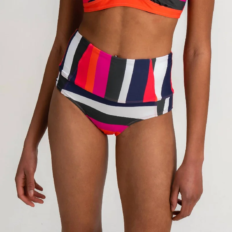 Women's Sporty Clothes Nokoni Reversible Bikini Bottom In Prism Stripe