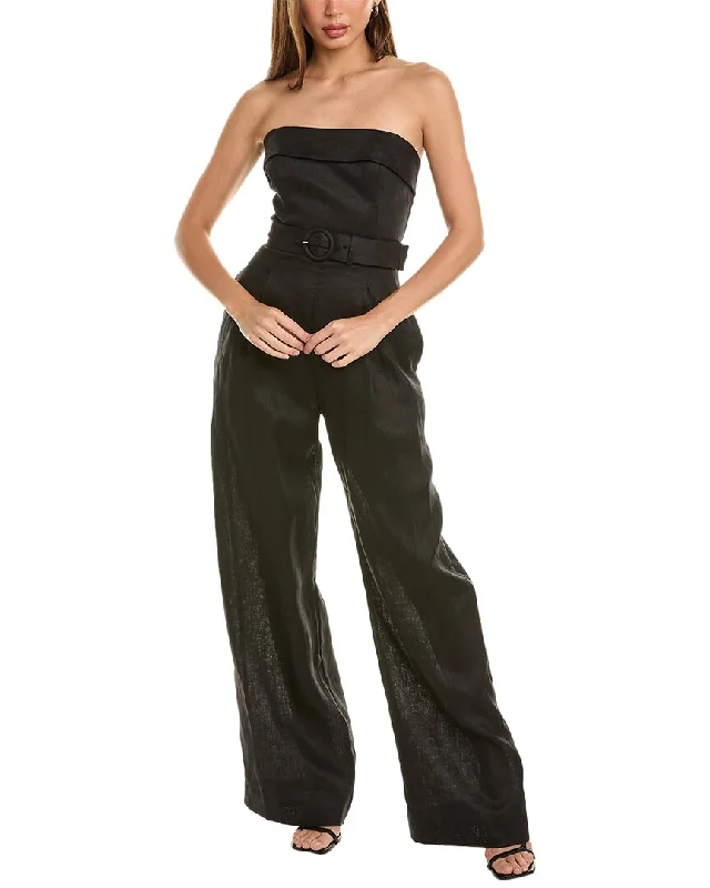 Flash Discount Nicholas Chesa Banded Corset Linen Jumpsuit