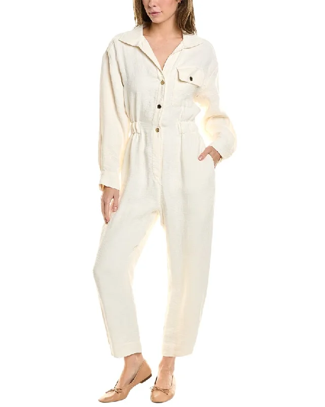 Women's Cozy Winter Attire Sandro Pocket Linen-Blend Jumpsuit