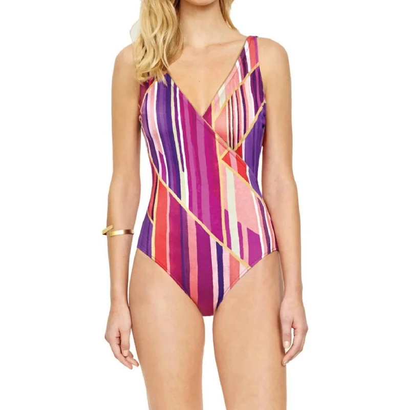 Women's Casual Dresses Surplice One Piece Swimsuit In Got Art Deco