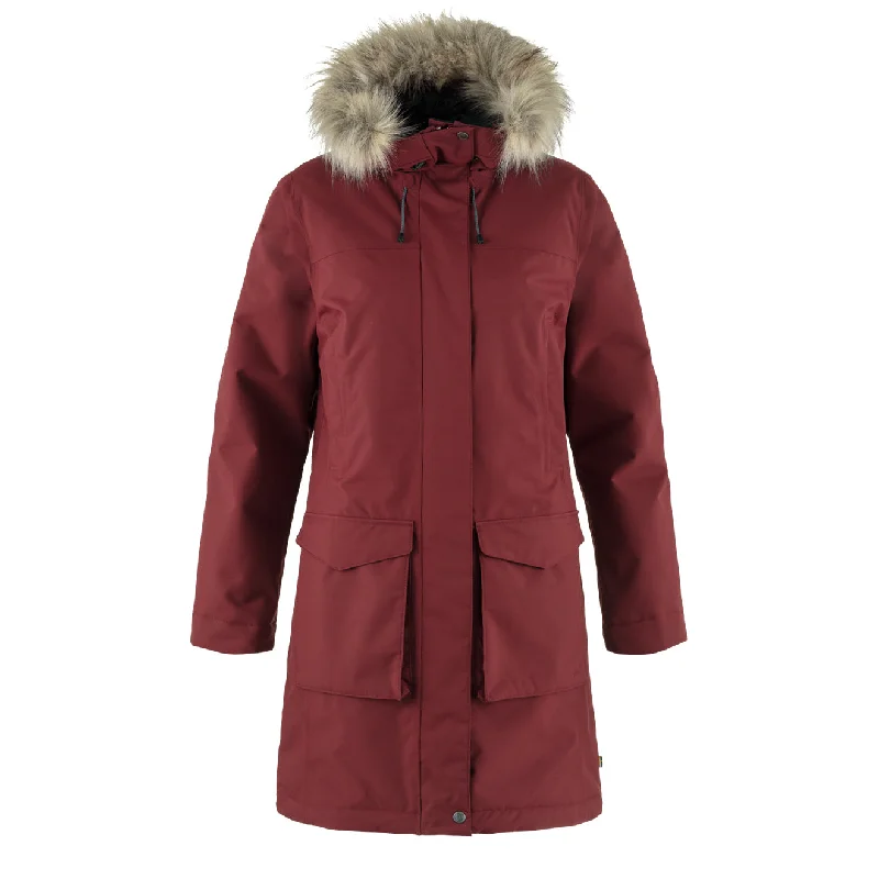 Casual Attire For Women Fjallraven Womens Nuuk Lite Parka Bordeaux Red