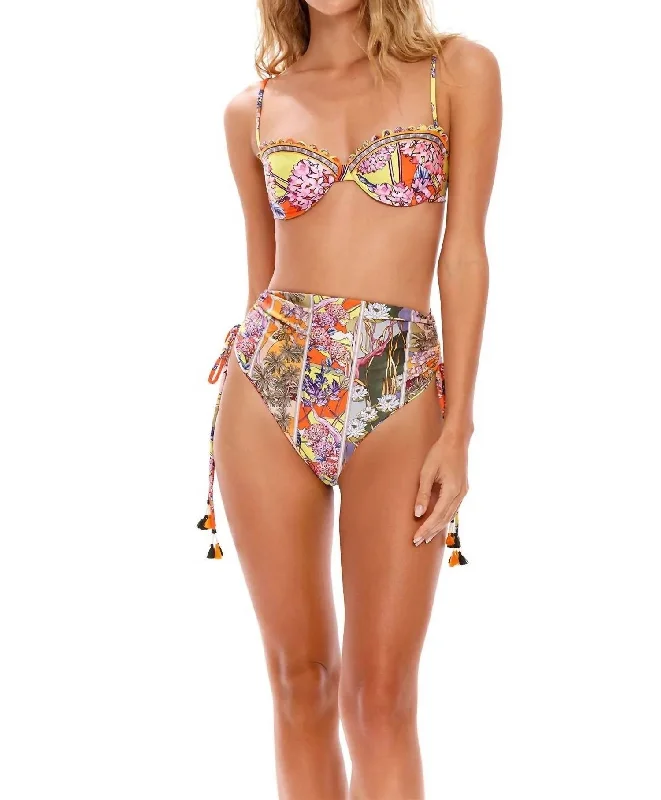 Fashion-forward Women's Wear Etta Reversible Hand-Crafted Bikini Bottom In Suki Drop Multi-Spliced