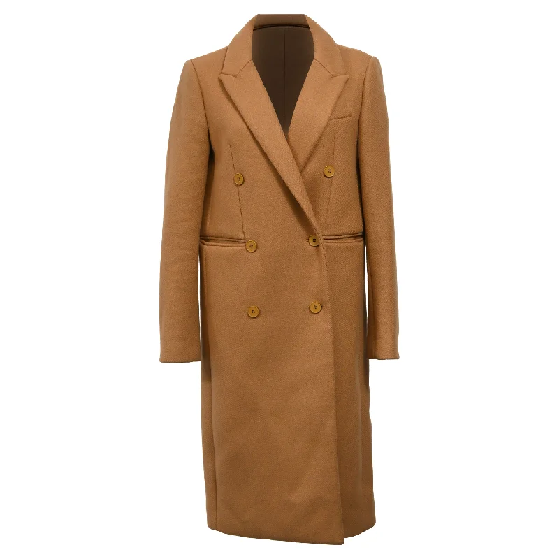 Affordable Trendy Clothes For Women Ba&Sh Double-Breasted Midi Coat with Pockets in Brown Wool