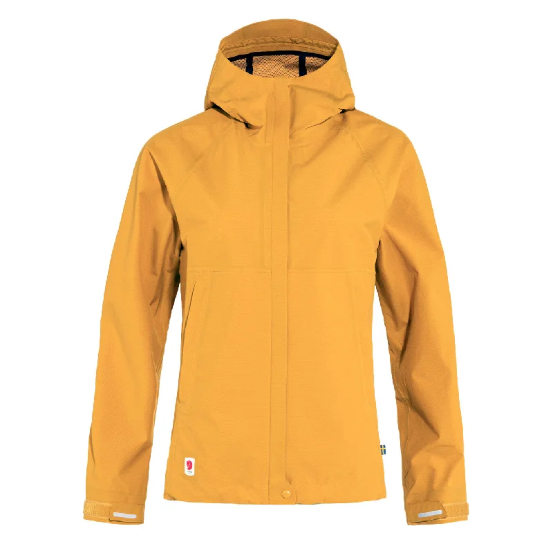 Women's Contemporary Clothing Fjallraven Womens HC Hydratic Trail Jacket Mustard Yellow