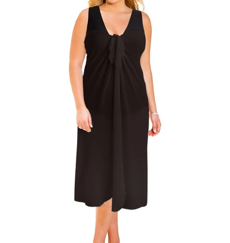 Outfits Ideas Sun Diva Plus Size Long Pareo Cover Up In Black