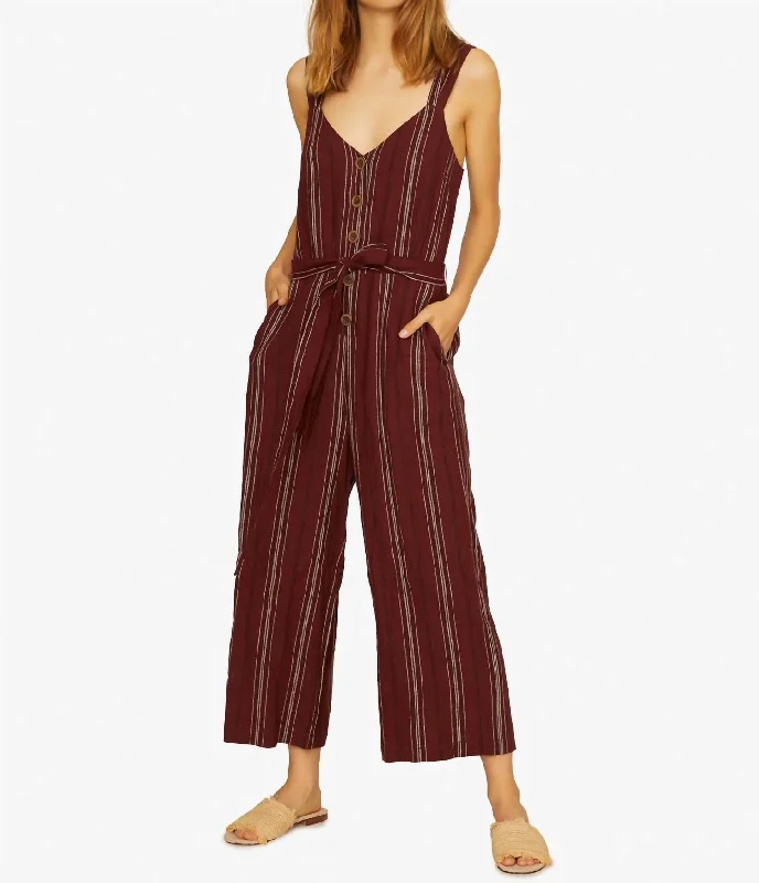 Women's Evening Wear for Special Occasions Sedona Jumpsuit In Henna Multi Stripe