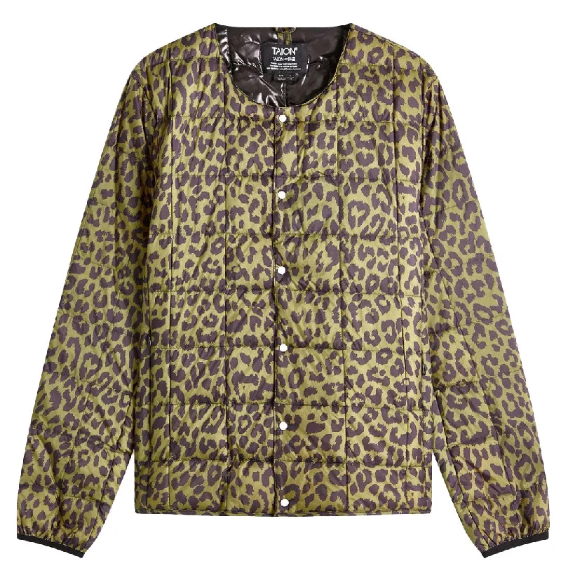 Casual Style for Busy Women Taion Womens Crew Neck Button Down Jacket Leopard