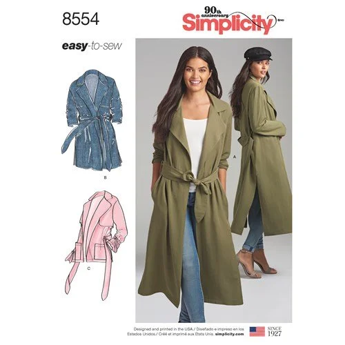 Casual Dresses for Women Simplicity Coat and Jacket S8554