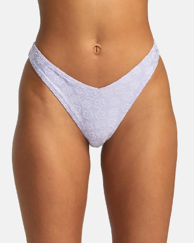 Women's Activewear for Exercise and Sports Delia V Front Skimpy Bikini Bottom In Iris