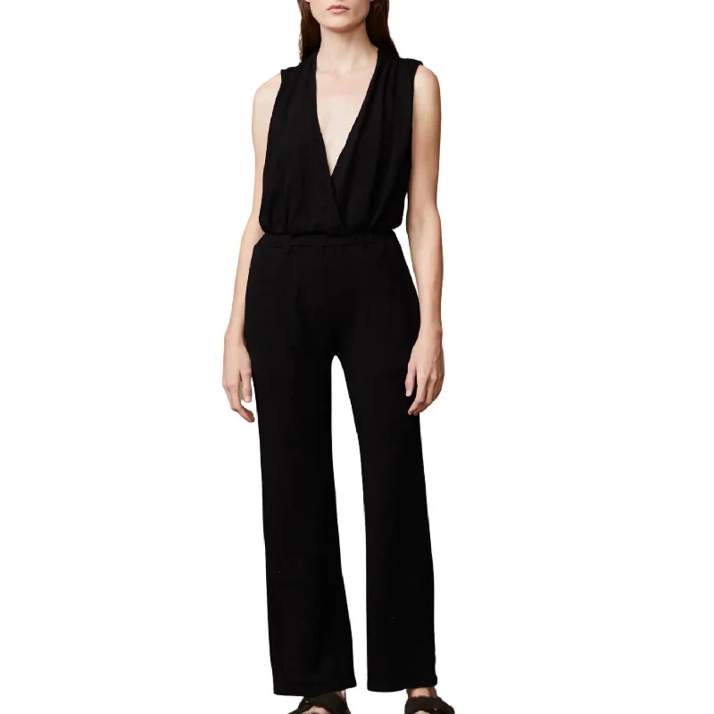 Women's Apparel And Garments Supersoft 70's Jumpsuit In Black