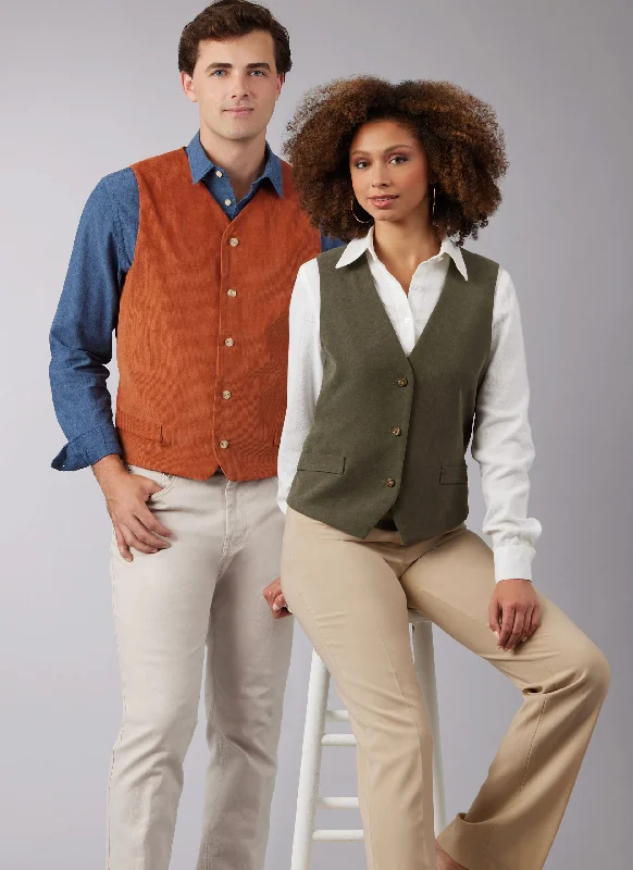 Easygoing Women's Style McCalls His & Hers Lined Vests/Waistcoats M8442