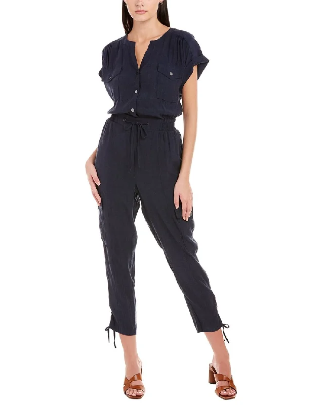 High-Quality Women's Fashion Dresses Elie Tahari Split Neck Jumpsuit