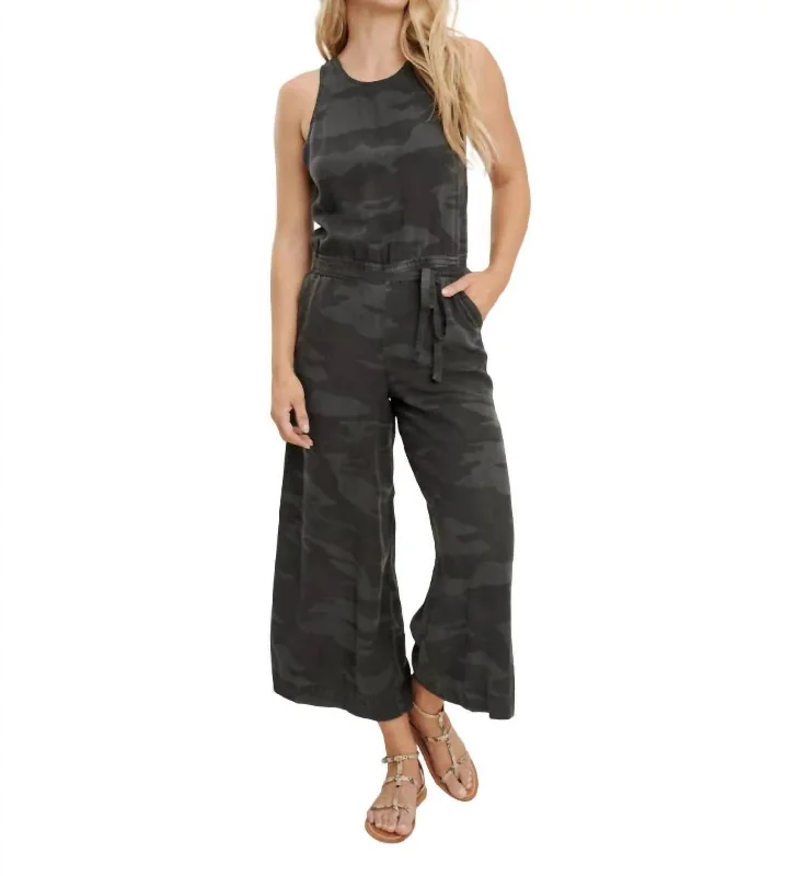 Women's Garments Somerset Wide Leg Jumpsuit In Lead Camo