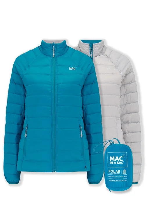 Women's Comfortable Lounge Outfit Mac In A Sac - Ladies Polar Reversable Down Jacket