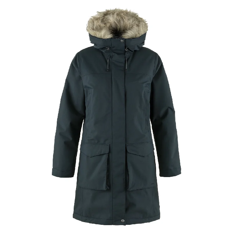 Women's Work Outfit Fjallraven Womens Nuuk Lite Parka Dark Navy