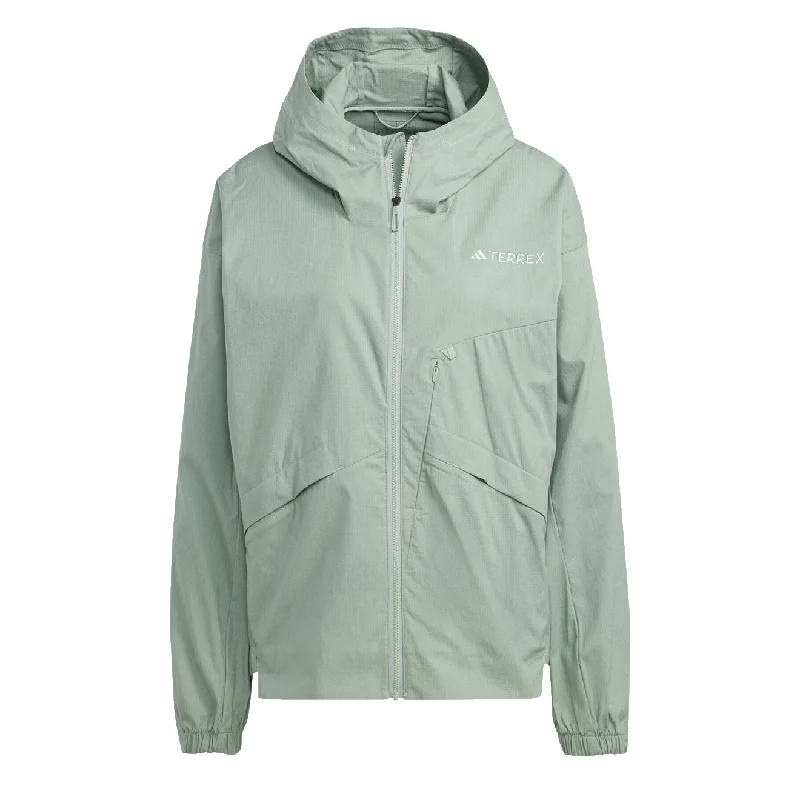 Women's Trendy Attire Adidas Terrex Womens Xploric Waterproof Jacket Silver Green