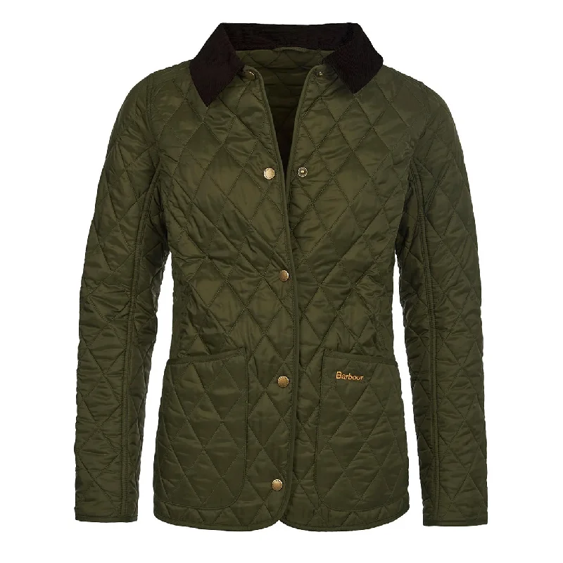 Women's Layered Outfit Barbour Womens Annandale Quilted Jacket Olive